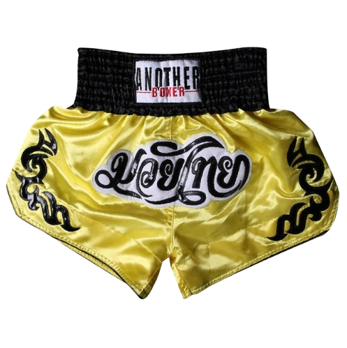 MW Classic Muay Thai Shorts - Black Yellow