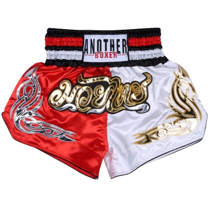MW Classic Muay Thai Shorts - White Red