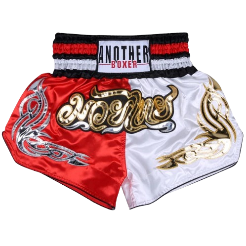 MW Classic Muay Thai Shorts - White Red