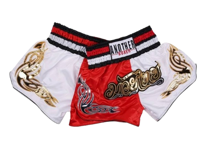 MW Classic Muay Thai Shorts - White Red