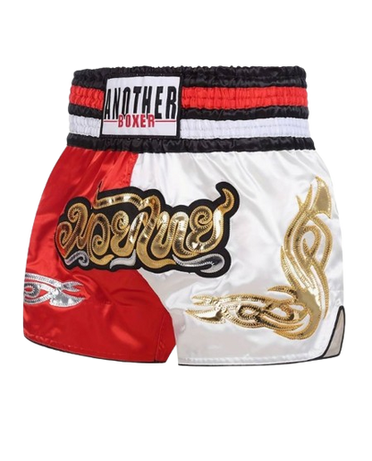 MW Classic Muay Thai Shorts - White Red