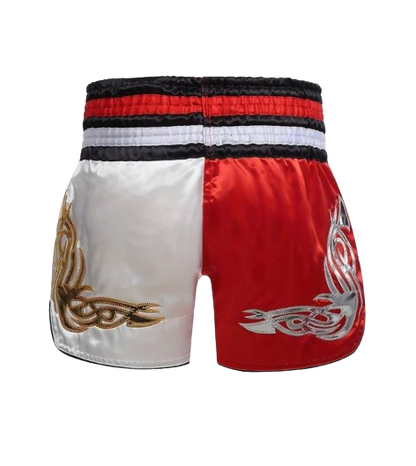 MW Classic Muay Thai Shorts - White Red