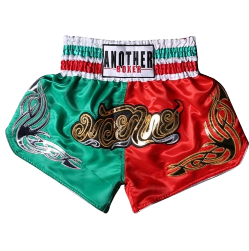 MW Classic Muay Thai Shorts - Green Red